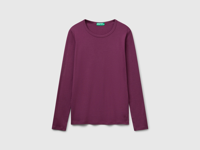 Фото ракурс 4 - Жіночий бордовий лонгслів Benetton артикул 3GA2E16F9 1D3 25A