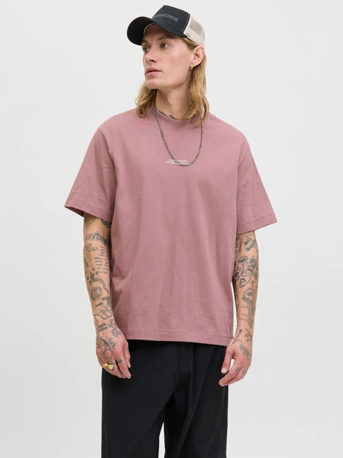 Чоловіча рожева футболка Jack & Jones артикул 12283351 Grape Shake FW2025 Фото ракурс 1 - Чоловіча рожева футболка Jack & Jones артикул 12283351 Grape Shake FW2025