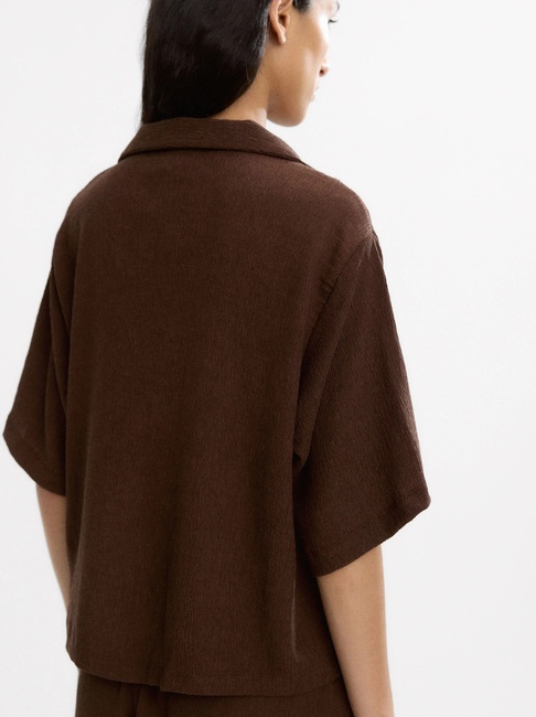 Фото ракурс 2 - Жіноча коричнева сорочка Parfois артикул 233589 _BN FW2025
