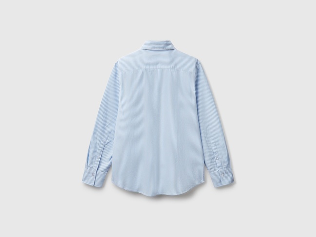 Фото ракурс 3 - Жіноча синя сорочка Benetton артикул 59T7DQ0BH 902 25A