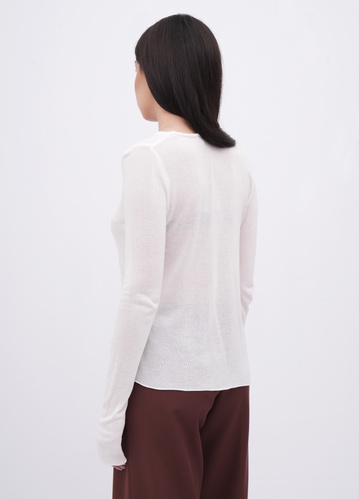 Фото ракурс 2 - Жіночий молочний лонгслів EQUILIBRI артикул W315 010 001 MILK FW2025