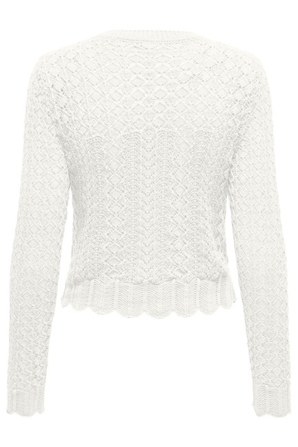 Фото ракурс 2 - Женский белый джемпер Only артикул 15339668 CLOUD  DANCER SS2025