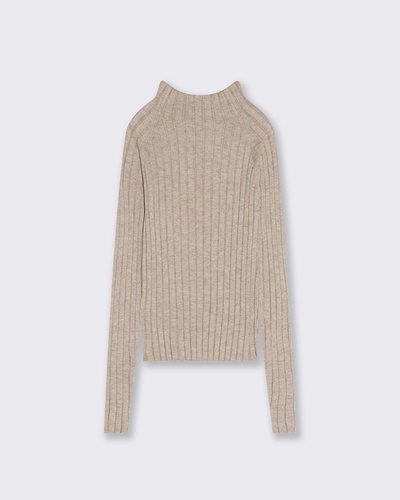 Фото ракурс 2 - Женская бежевая водолазка Piazza Italia артикул 62798 BEIGE MELANGE FW2025