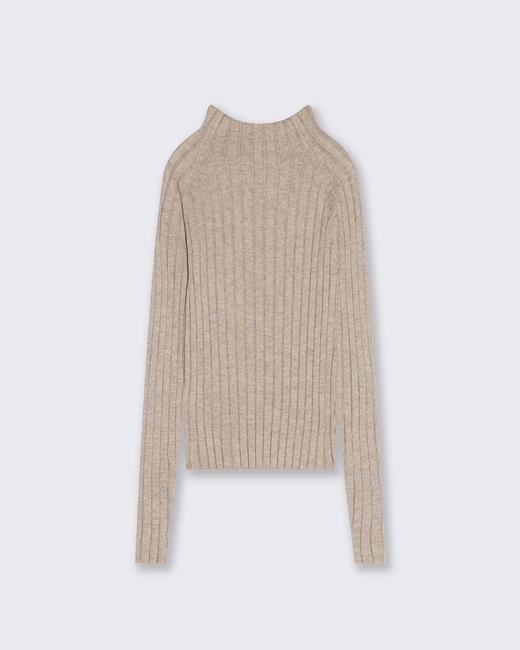 Женская бежевая водолазка Piazza Italia артикул 62798 BEIGE MELANGE FW2025 Фото ракурс 2 - Женская бежевая водолазка Piazza Italia артикул 62798 BEIGE MELANGE FW2025