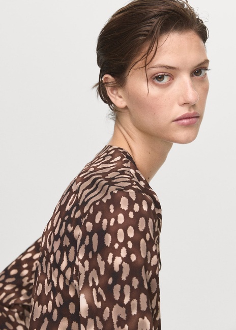 Фото ракурс 4 - Жіноча коричнева блузка Mango артикул 17086002 30 1 season