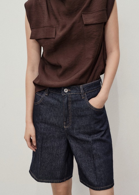 Фото ракурс 1 - Женские синие шорты Mango артикул 17071181 TS 1 season