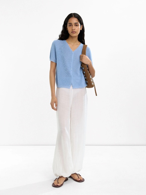 Фото ракурс 4 - Жіночий синій кардиган Parfois артикул 233936 _BL FW2025