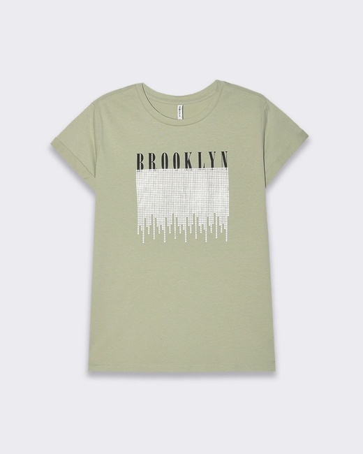 Фото ракурс 3 - Жіноча зелена футболка Piazza Italia артикул 50028 Green SS2025