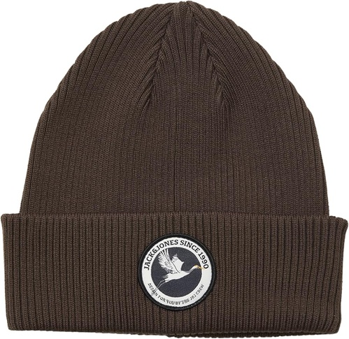 Фото ракурс 1 - Чоловіча коричнева шапка Jack & Jones артикул 12279181 Delicioso FW2025