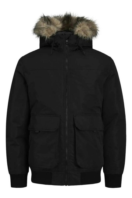Мужская черная куртка Jack & Jones артикул 12258409 Black FW2024 Фото ракурс 1 - Мужская черная куртка Jack & Jones артикул 12258409 Black FW2024