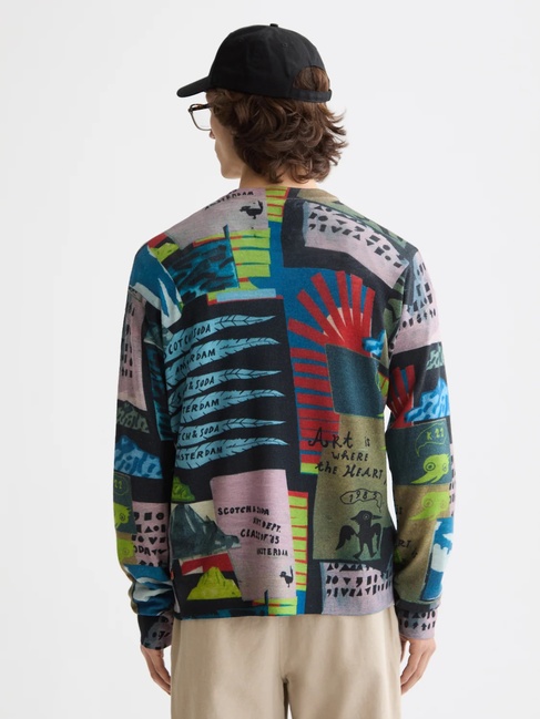 Фото ракурс 2 - Чоловічий чорний светр SCOTCH & SODA артикул 181715 021 FW2025