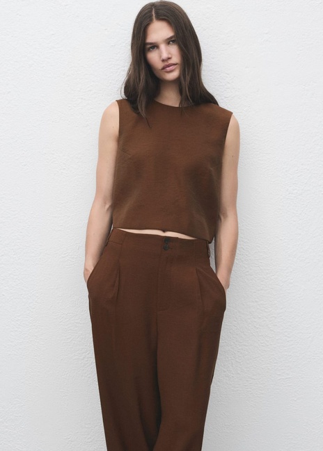 Фото ракурс 4 - Жіночі коричневі брюки Mango артикул 17074142 30 1 season