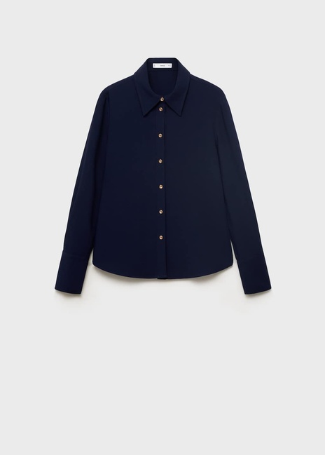 Фото ракурс 3 - Женская синяя рубашка Mango артикул 17065804 56 1 season