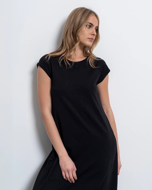 Жіноча чорна сукня Piazza Italia артикул 50113 Black SS2025 Фото ракурс 2 - Жіноча чорна сукня Piazza Italia артикул 50113 Black SS2025