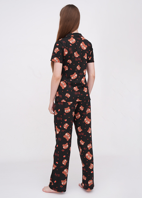 Жіноча чорна піжама EQUILIBRI артикул W691 001 000 Black No season Фото ракурс 2 - Жіноча чорна піжама EQUILIBRI артикул W691 001 000 Black No season