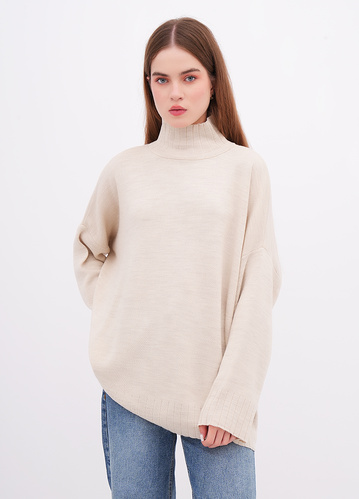 Фото ракурс 1 - Жіночий бежевий светр EQUILIBRI артикул W342 057 000 Beige FW2025