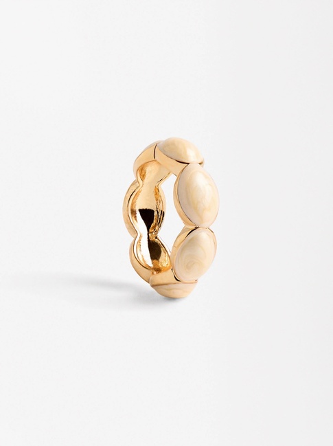 Фото ракурс 2 - Жіноча молочна каблучка Parfois артикул 228679 _IV SS2025