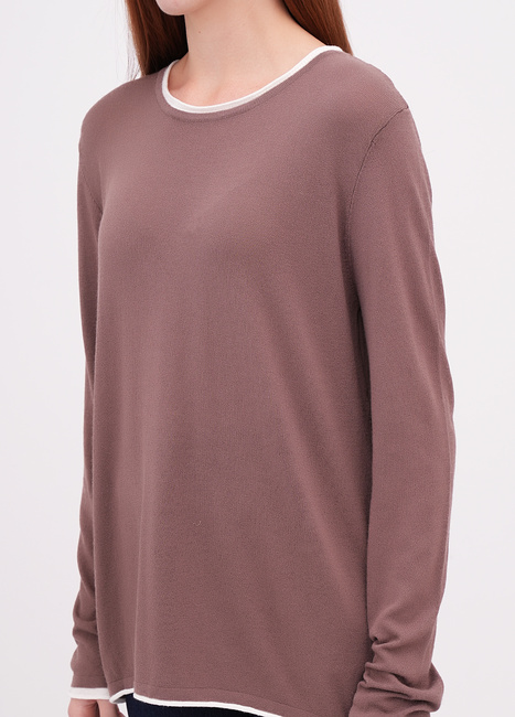 Фото ракурс 3 - Жіночий коричневий джемпер EQUILIBRI артикул W345 024 000 Mocco FW2025