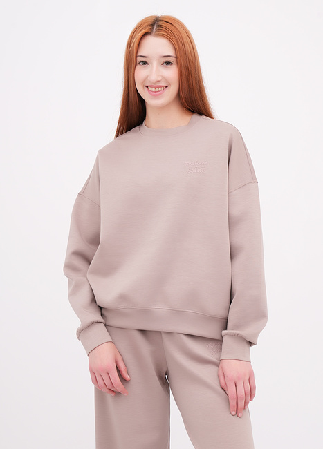 Жіночий коричневий світшот EQUILIBRI артикул W291 045 100 Mocco FW2025 Фото ракурс 1 - Жіночий коричневий світшот EQUILIBRI артикул W291 045 100 Mocco FW2025