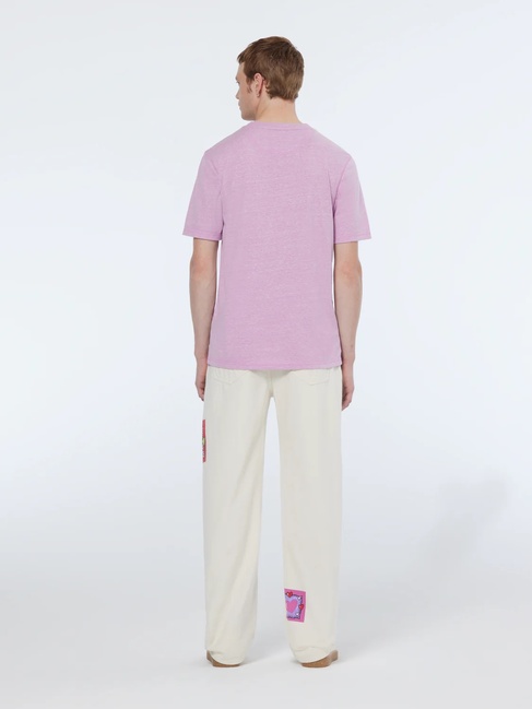 Фото ракурс 2 - Мужская розовая футболка SCOTCH & SODA артикул 179938 650 SS2025