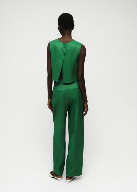 Жіночі зелені брюки Mango артикул 17094134 43 1 season Фото ракурс 2 - Жіночі зелені брюки Mango артикул 17094134 43 1 season