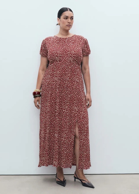 Женское бордовое платье Mango артикул 17073793 78 1 season Фото ракурс 5 - Женское бордовое платье Mango артикул 17073793 78 1 season