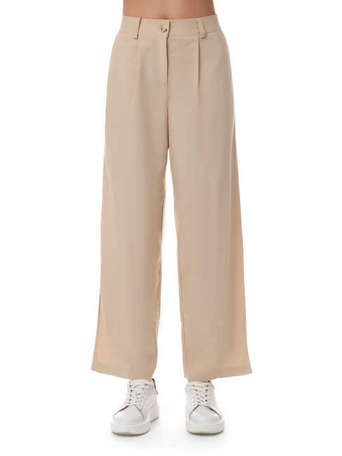 Жіночі бежеві брюки EQUILIBRI артикул W491 060 200 Beige SS2025 Фото ракурс 1 - Жіночі бежеві брюки EQUILIBRI артикул W491 060 200 Beige SS2025