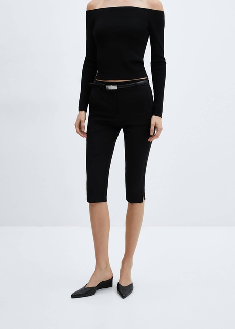 Фото ракурс 5 - Женские черные леггинсы Mango артикул 67086002 99 6 season