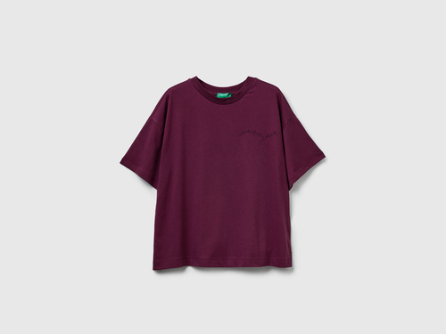 Фото ракурс 1 - Жіноча бордова футболка Benetton артикул 35P5D10AR 1D3 25A