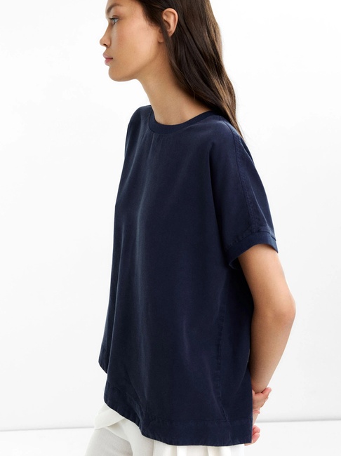 Жіноча синя блузка Parfois артикул 237284 _NV FW2025 Фото ракурс 3 - Жіноча синя блузка Parfois артикул 237284 _NV FW2025