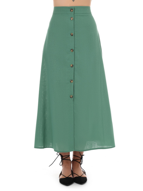 Женская зеленая юбка EQUILIBRI артикул W462 039 000 Green SS2025 Фото ракурс 1 - Женская зеленая юбка EQUILIBRI артикул W462 039 000 Green SS2025