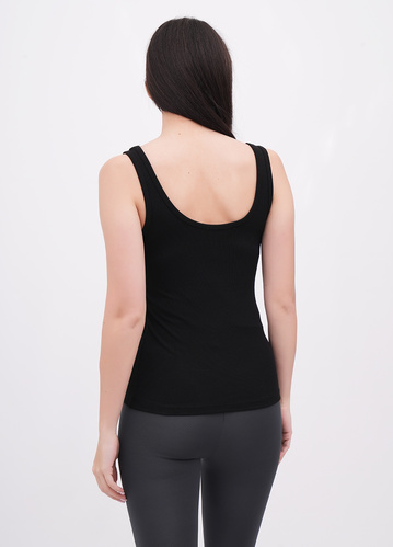 Фото ракурс 2 - Жіноча чорна майка EQUILIBRI артикул W211 021 000 Black FW2025