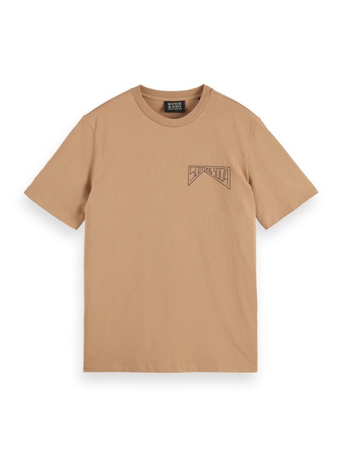 Фото ракурс 5 - Мужская бежевая футболка SCOTCH & SODA артикул 181298 260 FW2025