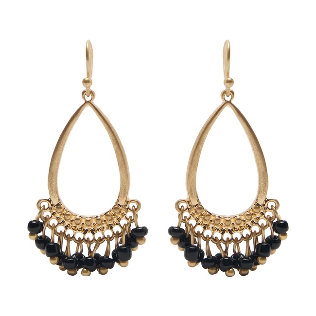 Жіночі золото-чорні сережки Parfois артикул 232998 _BK FW2025 Фото ракурс 1 - Жіночі золото-чорні сережки Parfois артикул 232998 _BK FW2025