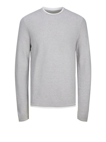 Фото ракурс 1 - Чоловічий сірий джемпер Jack & Jones артикул 12258595 LIGHT GREY MELANGE FW2024