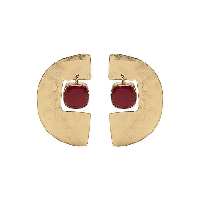 Жіночі золото-червоні сережки Parfois артикул 237743 _RD FW2025 Фото ракурс 1 - Жіночі золото-червоні сережки Parfois артикул 237743 _RD FW2025