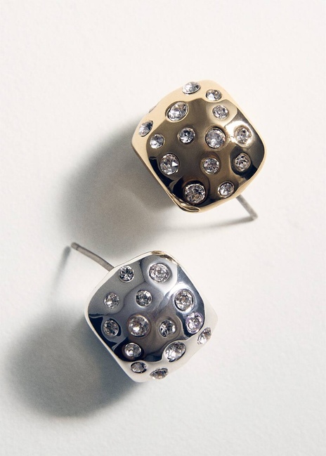 Женские золото-серебряные серьги Mango артикул 27031225 OR 2 season Фото ракурс 3 - Женские золото-серебряные серьги Mango артикул 27031225 OR 2 season