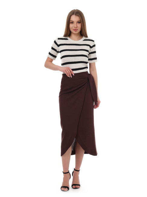 Фото ракурс 3 - Жіноча коричнева спiдниця EQUILIBRI артикул W462 038 000 Brown SS2025