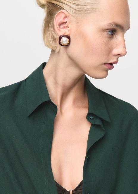 Фото ракурс 4 - Жіноча зелена сорочка Mango артикул 17084140 43 1 season