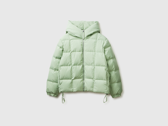 Женская зеленая куртка Benetton артикул 22T6DN086 22U 25A Фото ракурс 5 - Женская зеленая куртка Benetton артикул 22T6DN086 22U 25A