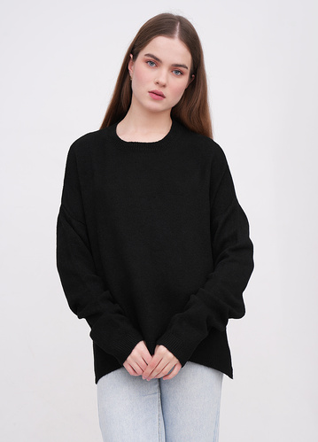 Фото ракурс 1 - Женский черный свитер EQUILIBRI артикул W342 082 000 Black FW2025