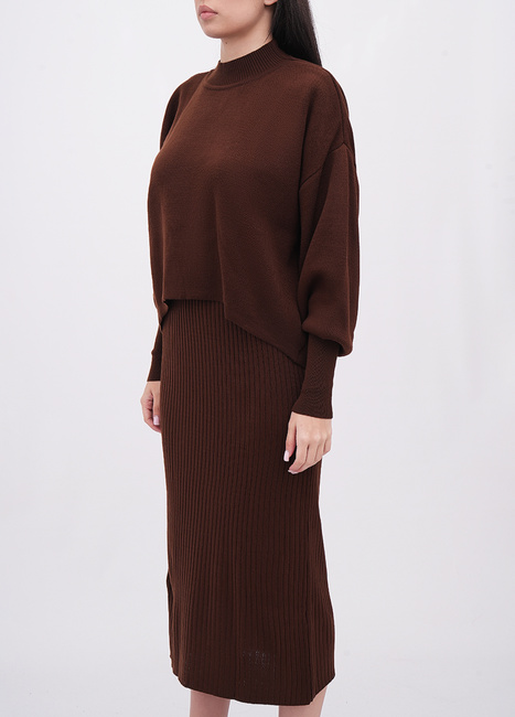 Фото ракурс 4 - Жіночий коричневий комплект одягу EQUILIBRI артикул W391 001 002 Brown FW2025