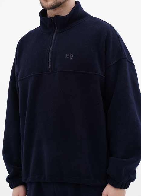 Фото ракурс 3 - Чоловіче синє худі EQUILIBRI артикул M EL PL SWZip EQ NAVY BLUE FW2024