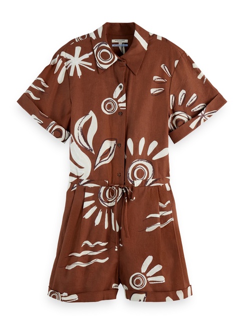 Жіночий коричневий комбiнезон SCOTCH & SODA артикул UFN00625M U246 SS2025 Фото ракурс 4 - Жіночий коричневий комбiнезон SCOTCH & SODA артикул UFN00625M U246 SS2025