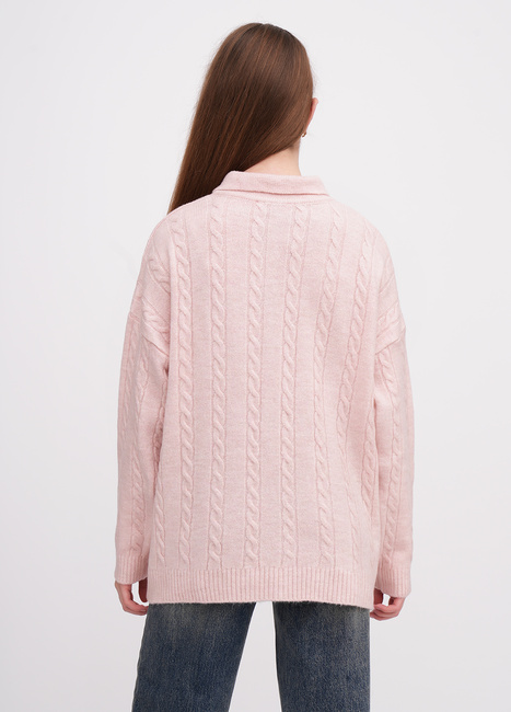 Фото ракурс 2 - Жіночий рожевий светр EQUILIBRI артикул W342 076 000 Powder FW2025