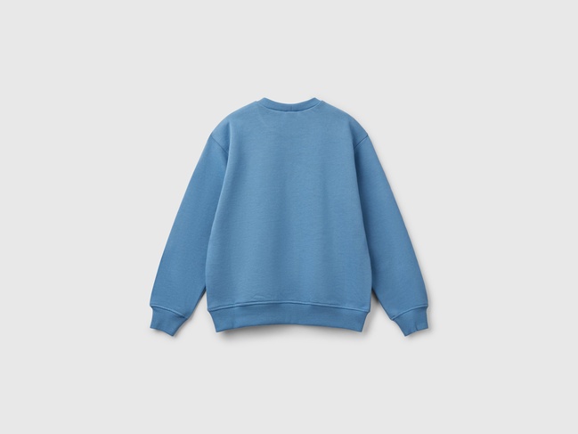 Фото ракурс 2 - Синий свитшот для мальчиков Benetton артикул 3UNIC10O3.G 11W 25P