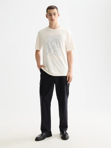 Фото ракурс 1 - Чоловіча бежева футболка SCOTCH & SODA артикул 181300 270 FW2025