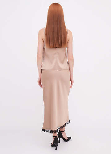 Фото ракурс 2 - Жіноча коричнева спiдниця EQUILIBRI артикул BW491012 200 Mocco FW2025