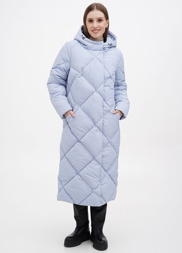 Фото ракурс 1 - Женское синее пальто EQUILIBRI артикул NV Coat ST Blue FW2024