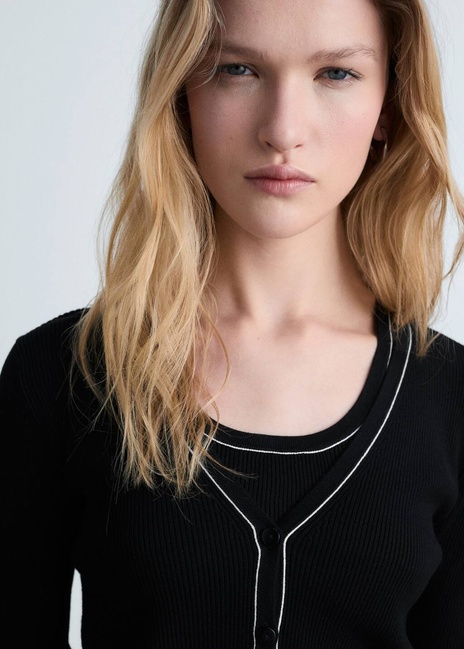 Фото ракурс 4 - Жіночий чорний кардиган Mango артикул 87054074 99 8 season